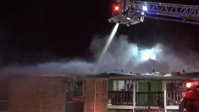 An apartment fire left residents homeless as multiple units succumb to a two-alarm fire. (SBG San Antonio){p}{/p}